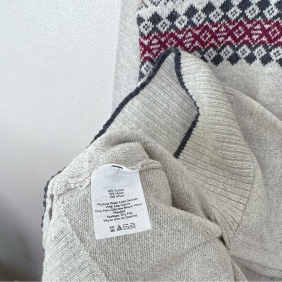 Eddie Bauer Womens Xsmall Fair Isle Nordic Cowl Neck Wool Blend Pullover Sweater - Picture 10 of 13